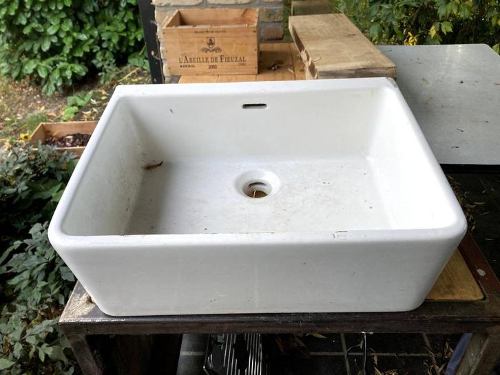 Wasbak vintage in porselein, Doe-het-zelf en Bouw, Sanitair, Gebruikt, Wastafel, Ophalen