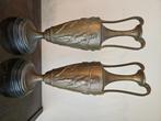 2 zware vazen in brons/koper, Antiek en Kunst, Ophalen