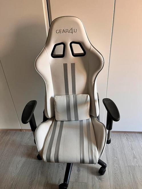 Gaming-/Bureaustoel Gear4U, Huis en Inrichting, Bureaustoelen, Zo goed als nieuw, Bureaustoel, Wit, Gaming bureaustoel, Ophalen