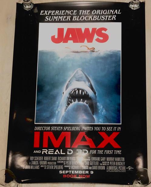 Affiche cinéma jaws dents de la mer imax très rare neuve, Collections, Posters & Affiches