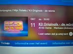 2 tickets K3 Originals zaterdag 11/10, Twee personen, Oktober
