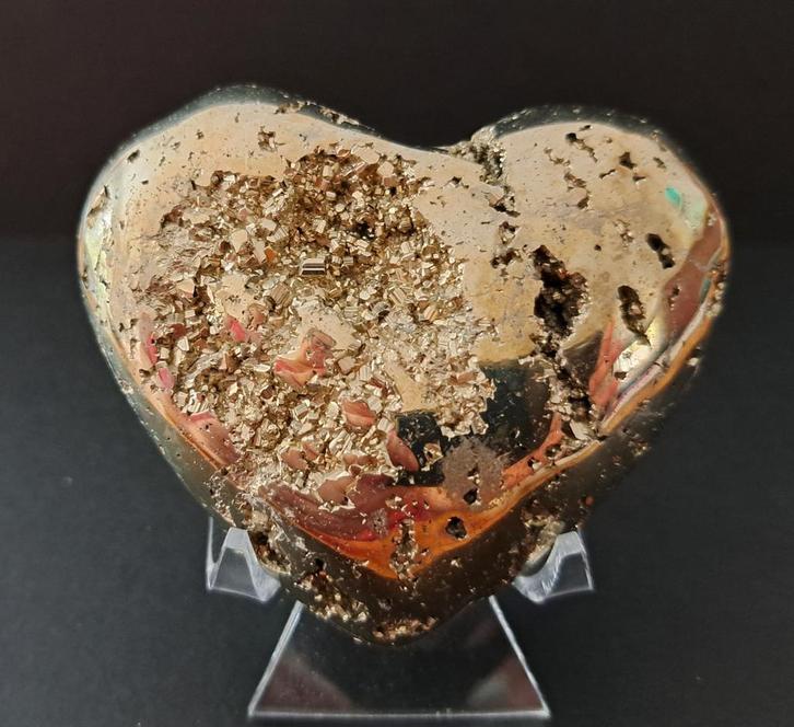 Pyriet hart uit Peru, Verzamelen, Mineralen en Fossielen, Mineraal, Ophalen of Verzenden