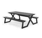 picknicktafel in zwart aluminium GERESERVEERD, Tuin en Terras, Ophalen, Gebruikt