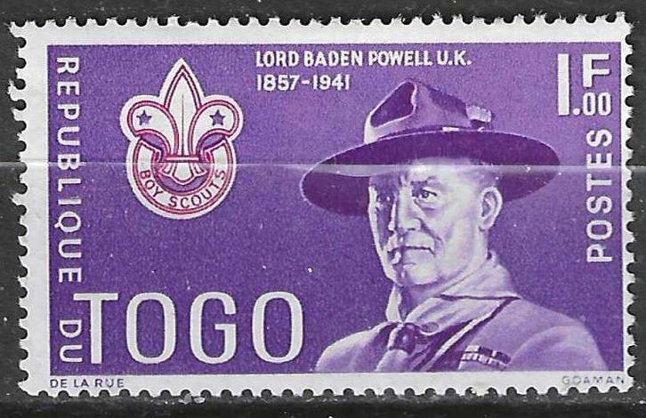 Togo 1961 - Yvert 335 - Scoutisme - Lord Baden-Powell (PF), Postzegels en Munten, Postzegels | Afrika, Postfris, Verzenden