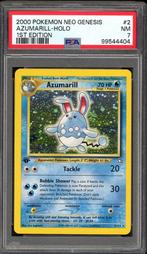 Azumarill Holo 1st Edition PSA 7 - 2/111 - Neo Genesis 2000, Hobby en Vrije tijd, Verzamelkaartspellen | Pokémon, Verzenden, Zo goed als nieuw