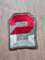 US WW2 2nd Army patch ribbed weave whiteback, Ophalen of Verzenden