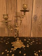 3 antieke koperen kandelaars, Antiek en Kunst, Ophalen