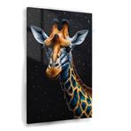 Peinture sur verre Majestueuse Girafe sous un ciel étoilé 1, 75 cm ou plus, Envoi, Création originale, 125 cm ou plus