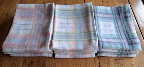 12 Vintage pastel theedoeken, Huis en Inrichting, Keuken | Textiel, Zo goed als nieuw, Theedoek of Handdoek, Overige kleuren, Ophalen of Verzenden