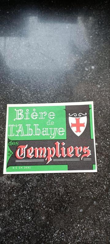 Oud bieretiket abdijbier des tempeliers Charleroi, Enlèvement ou Envoi, Comme neuf