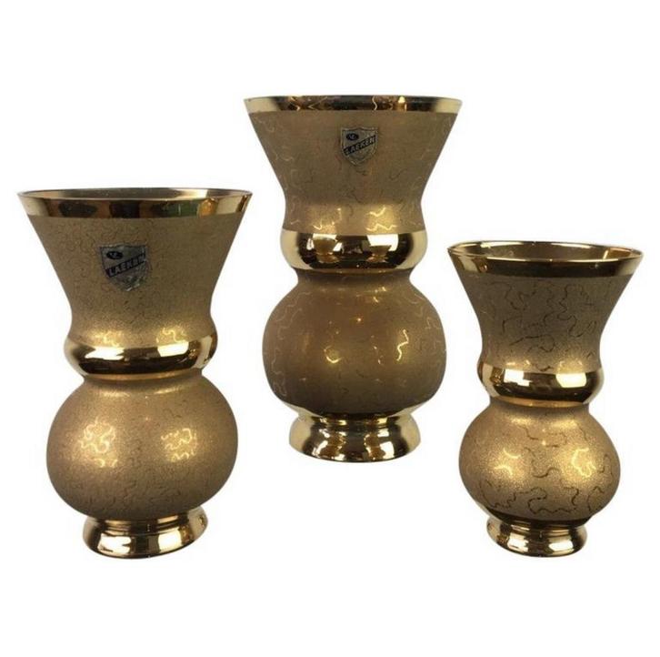 Art Deco Gouden Vaasjes, Laeken Brussel, Antiek en Kunst, Antiek | Woonaccessoires, Ophalen of Verzenden