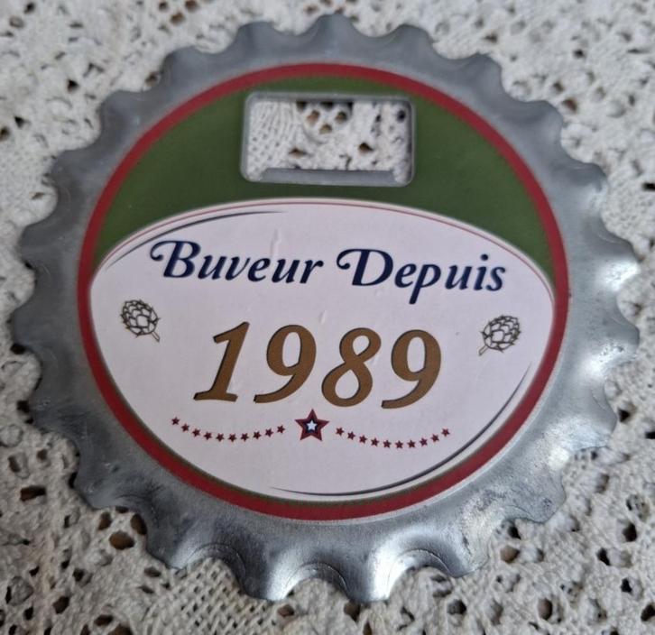 Vintage Franse flessenopener 1989 met magneet, Verzamelen, Overige Verzamelen, Gebruikt, Ophalen of Verzenden