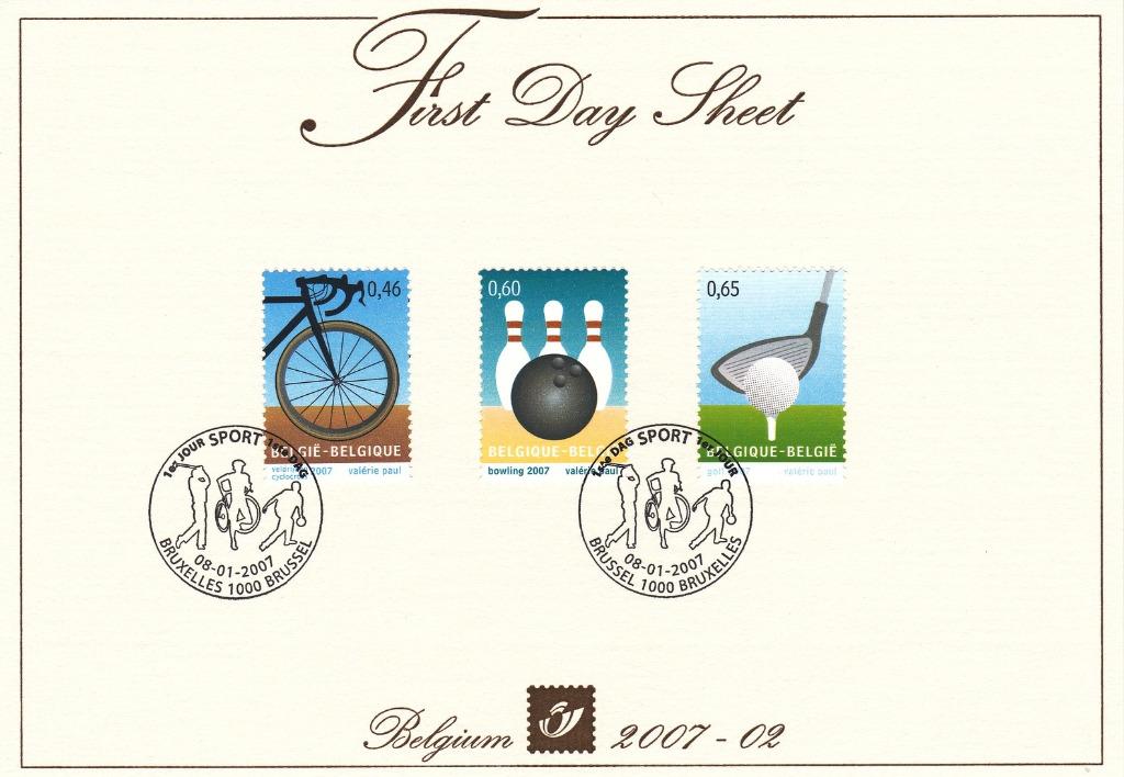 Année 2007 : FDS 2007-02 - 3600-3602 - Sport., Enlèvement ou Envoi, Sport