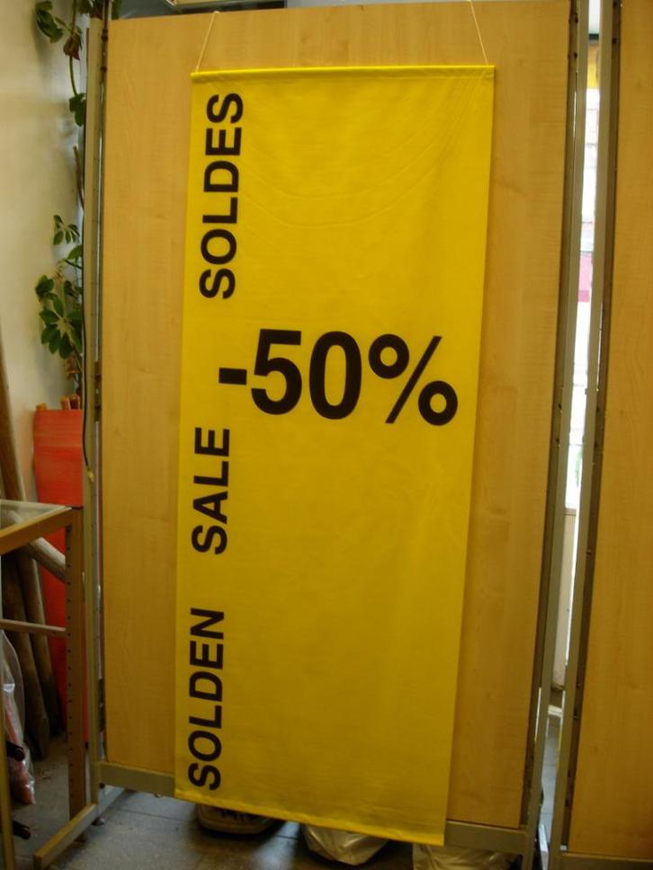 Banners 30% - 50% - 70%, Diversen, Vlaggen en Wimpels, Gebruikt, Ophalen of Verzenden