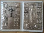 Antiek icoon zilveren icoon icoontje kruiswegstaties 1930, Antiek en Kunst, Ophalen of Verzenden