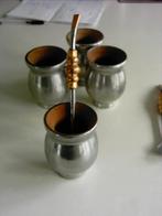 Set de 4 tasses à thé et bombillas argentines yerba maté, Enlèvement ou Envoi