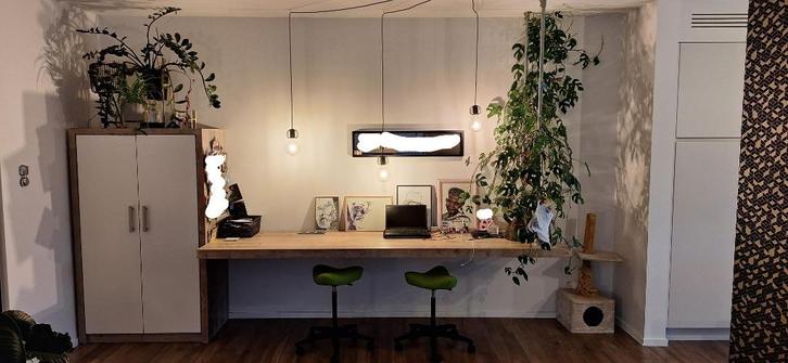 unieke steigerhouten bureau + kast, Huis en Inrichting, Kasten | Overige, Gebruikt, Ophalen