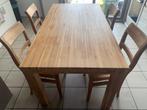 Tafel en 4 teak stoelen, Huis en Inrichting, Complete eetkamers, Ophalen, Gebruikt, Teak, 4 tot 6 stoelen