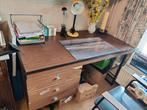 Retro bureau met boekenrek en originele stoel, Huis en Inrichting, Ophalen, Gebruikt, Bureau