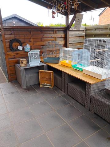VERSCHILLENDE maten NIEUWE VOGELKOOIEN met alle TOEBEHOREN  beschikbaar voor biedingen