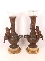 Vase / bougeoir avec verre taillé - d'après Ferrand Ernest, Ophalen