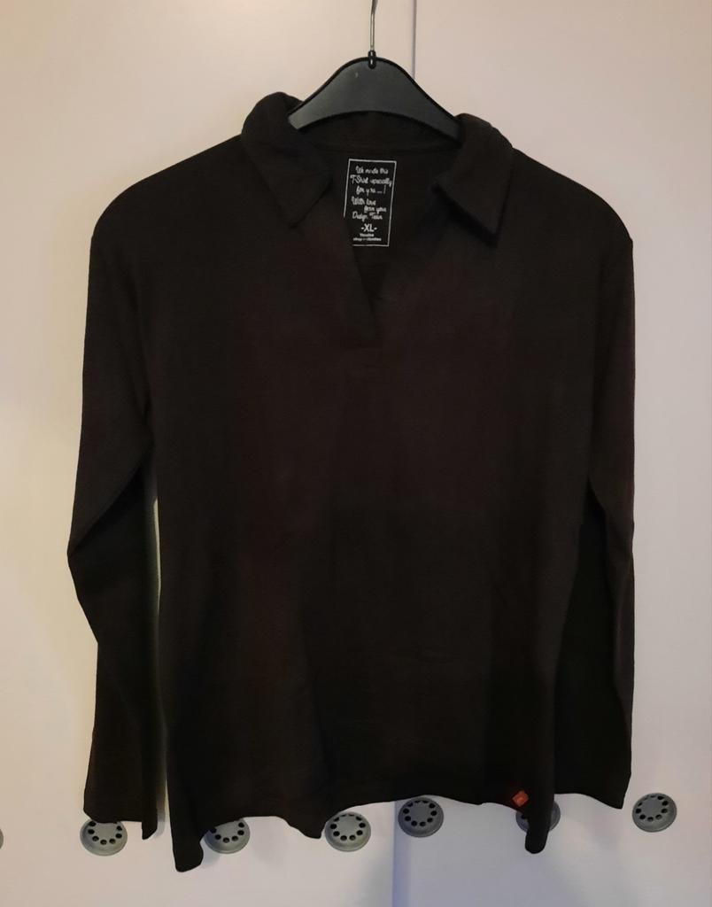 Polo à manches longues C&A « XL », Enlèvement ou Envoi, Taille 56/58 (XL), Brun, Comme neuf