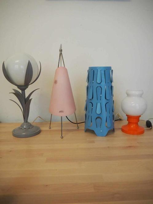 Verschillende vintage tafel lampjes te koop, Maison & Meubles, Lampes | Lampes de table, Comme neuf, Moins de 50 cm, Verre, Synthétique