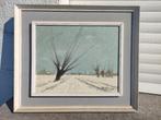 Huile sur toile paysage enneigé signe Willy meurisse, Antiek en Kunst, Ophalen of Verzenden