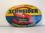 Schneider radio tv oud reclamebord, Verzamelen, Reclamebord, Gebruikt, Ophalen of Verzenden