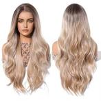 Mono top swiss lace pruik lang blond haar zonder pony model, Verzenden, Nieuw
