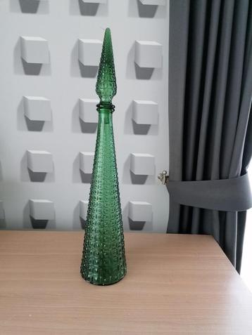 Empoli karaf H 55 cm. Conisch, groen.  beschikbaar voor biedingen