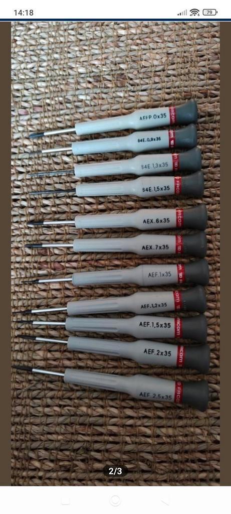 Facom set van 11 precisieschroevendraaiers, Doe-het-zelf en Bouw, Gereedschap | Handgereedschap, Zo goed als nieuw, Ophalen of Verzenden