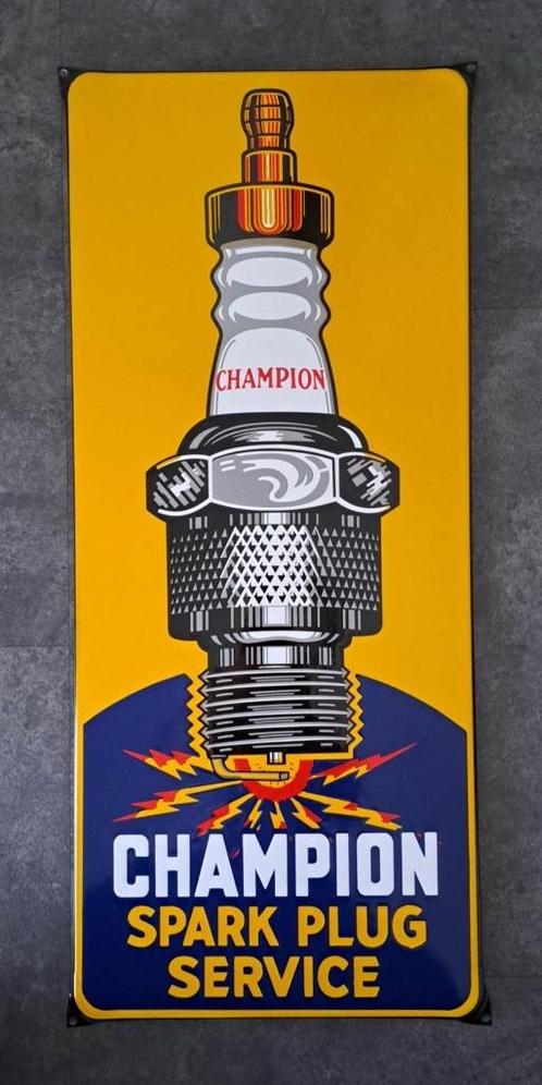Champion spark plug service emaillen reclame bord en andere, Verzamelen, Merken en Reclamevoorwerpen, Zo goed als nieuw, Reclamebord