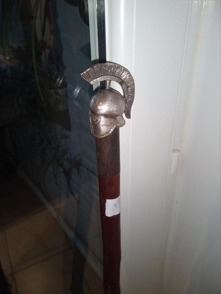 Wandelstok, /stok/middeleeuws/helm, Antiek en Kunst, Curiosa en Brocante, Ophalen of Verzenden