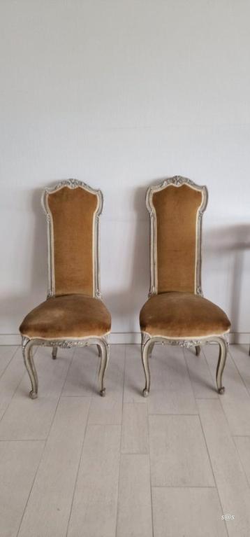 Set van 2 antieke stoelen - Louis XV/ barok/ brocante  beschikbaar voor biedingen