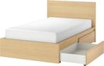 Bed IKEA, MALM 160x200, Huis en Inrichting, Slaapkamer | Bedden, Ophalen, Overige materialen, Gebruikt, Beige