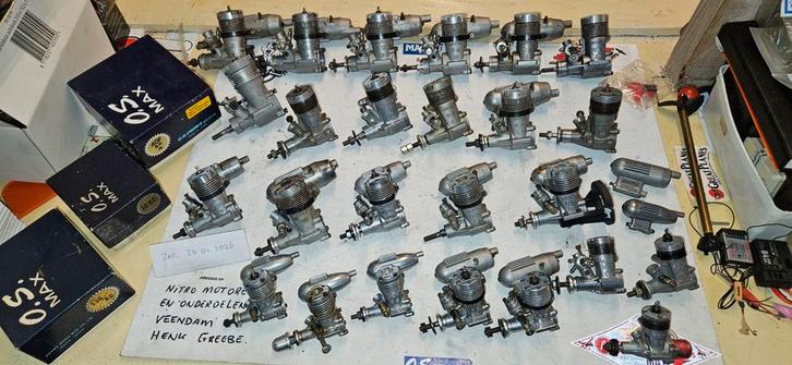 Oude Os Max motoren, Hobby en Vrije tijd, Modelbouw | Radiografisch | Vliegtuigen, Gebruikt, Nitro, RTF (Ready to Fly), Ophalen of Verzenden