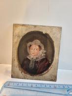 Antiek Antwerps miniatuurtje op tin, ca 1840, Enlèvement ou Envoi