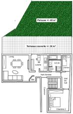 Rez-de-chaussée + jardin, Immo, Appartements & Studios à louer, 50 m² ou plus, Charleroi