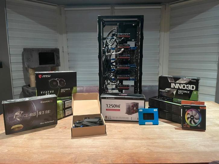 Rig minage modulaire + 6 1660Super, Informatique & Logiciels, Ordinateurs de bureau, Utilisé, SSD, Enlèvement