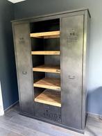 Garde-robe vintage métallique et bois, Huis en Inrichting, Kasten | Kleerkasten, Ophalen, Vintage industriel, 150 tot 200 cm, Zo goed als nieuw