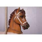 Statue de cheval de manège marron — Hauteur du cheval 145, Collections, Collections Animaux, Cheval, Enlèvement, Neuf