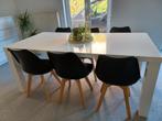 Witte hoogglans tafel., Ophalen of Verzenden, Zo goed als nieuw