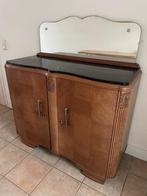 oude kast, eiken, zwart marmeren blad, jaren '50, Antiek en Kunst, Ophalen