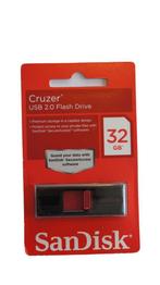 De Sandisk Cruzer USB 2.0 Flash Drive 32GB**, Computers en Software, USB Sticks, Nieuw, SanDisk, Ophalen of Verzenden, 32 GB