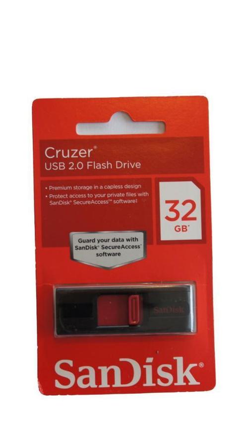 De Sandisk Cruzer USB 2.0 Flash Drive 32GB**, Informatique & Logiciels, Clés USB, Neuf, 32 GB, Enlèvement ou Envoi