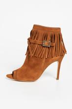 March23 suède ankle boots met franje maat 40, Kleding | Dames, Bruin, Ophalen of Verzenden, Schoenen met hoge hakken, Gedragen