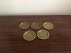 Set van 5 ronde onderzetters met speciale rand koper, Antiek en Kunst, Antiek | Brons en Koper, Ophalen of Verzenden, Koper