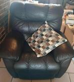 Fauteuil en cuir brun, Huis en Inrichting, Ophalen, Gebruikt, Eenpersoons, Leer