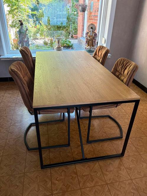 Eettafel & stoelen, Huis en Inrichting, Tafels | Eettafels, Zo goed als nieuw, 50 tot 100 cm, 150 tot 200 cm, Vier personen, Rechthoekig